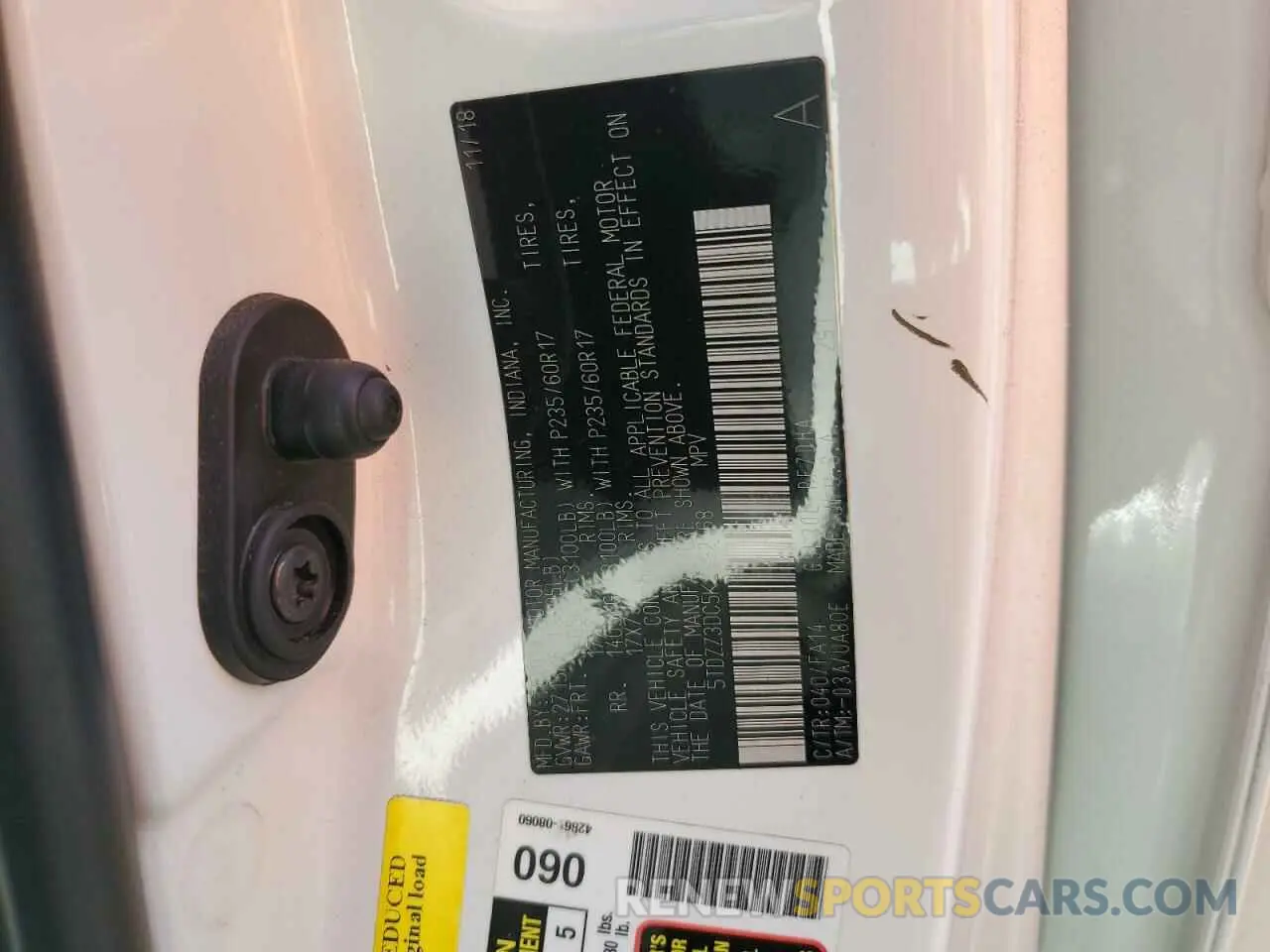 13 Photograph of a damaged car 5TDZZ3DC5KS992168 TOYOTA All Models 2019