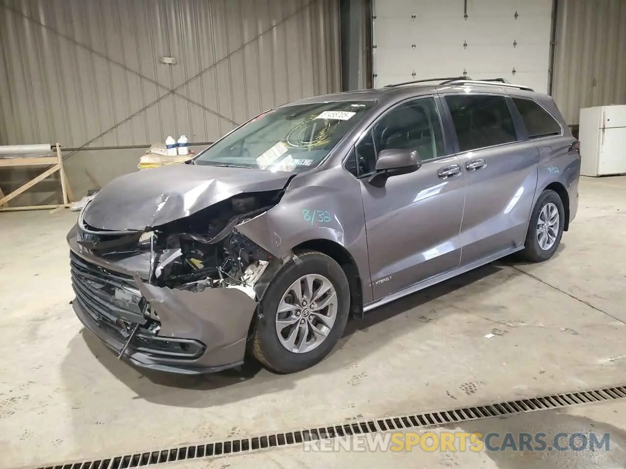 1 Photograph of a damaged car 5TDBRKEC8MS059247 TOYOTA All Models 2021
