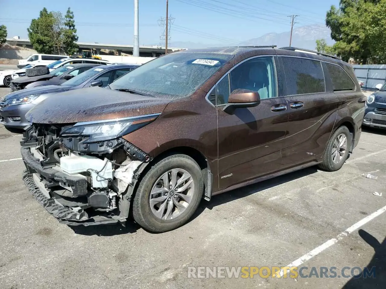 1 Photograph of a damaged car 5TDJRKEC5MS011443 TOYOTA All Models 2021