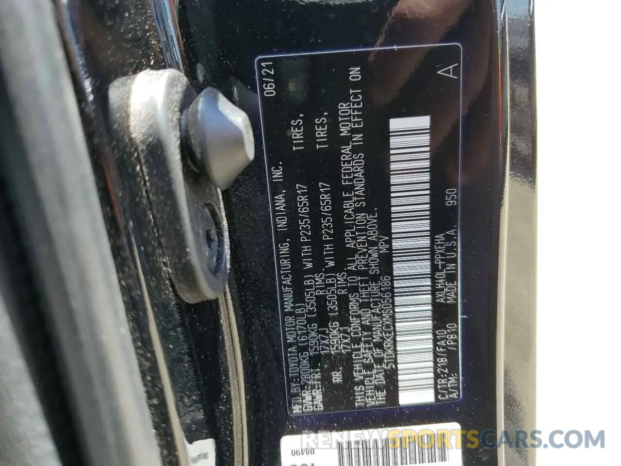 13 Photograph of a damaged car 5TDKRKECXMS056186 TOYOTA All Models 2021