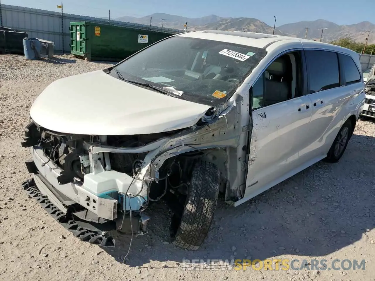 1 Photograph of a damaged car 5TDYRKEC8MS022838 TOYOTA All Models 2021