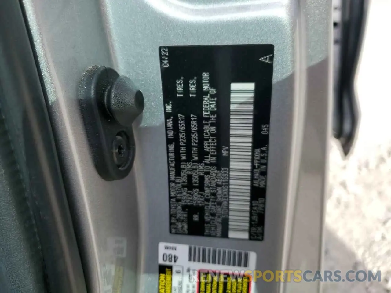14 Photograph of a damaged car 5TDYRKECXNS116933 TOYOTA All Models 2022