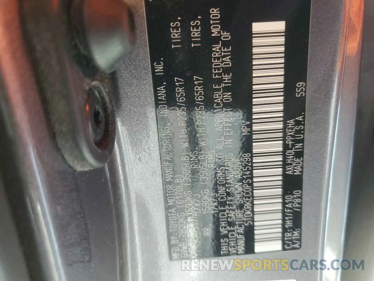 12 Photograph of a damaged car 5TDKRKEC0PS145298 TOYOTA All Models 2023