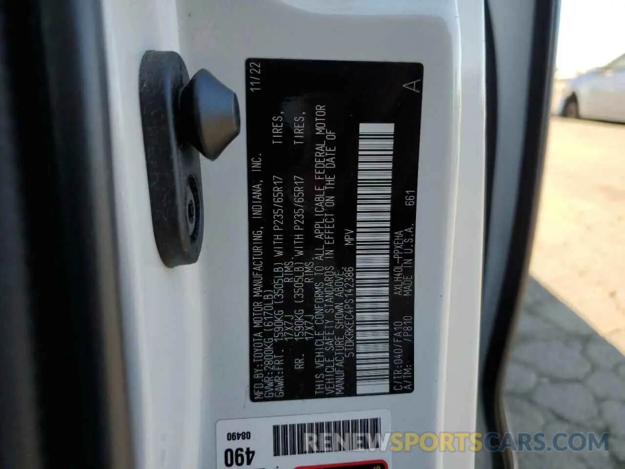 13 Photograph of a damaged car 5TDKRKEC4PS142386 TOYOTA All Models 2023