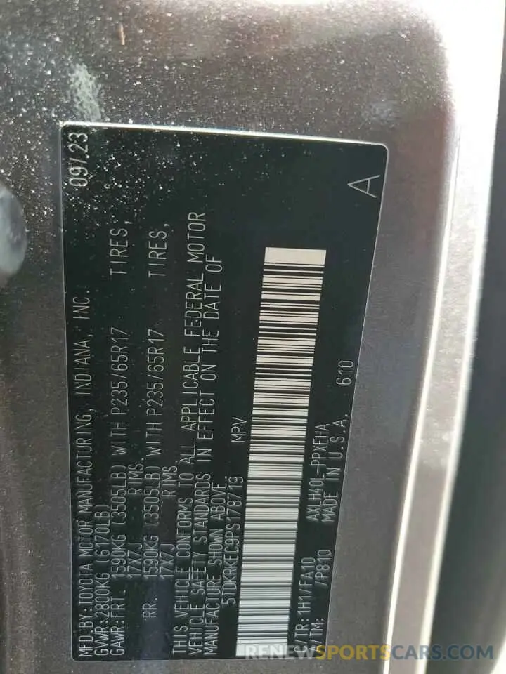 14 Photograph of a damaged car 5TDKRKEC9PS178719 TOYOTA All Models 2023