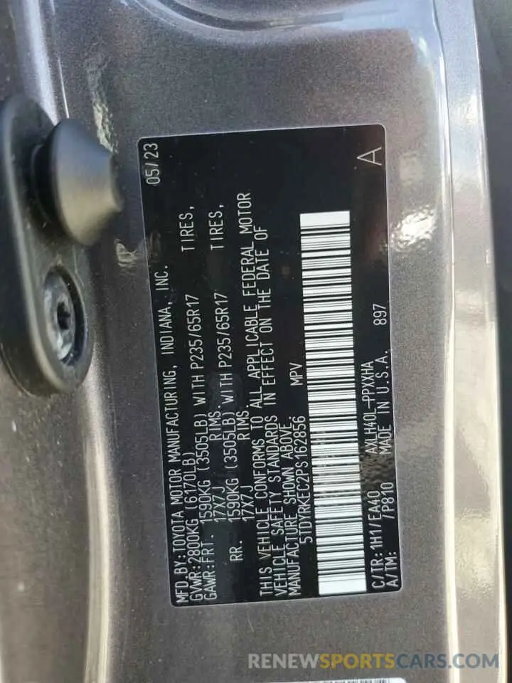 13 Photograph of a damaged car 5TDYRKEC2PS162856 TOYOTA All Models 2023