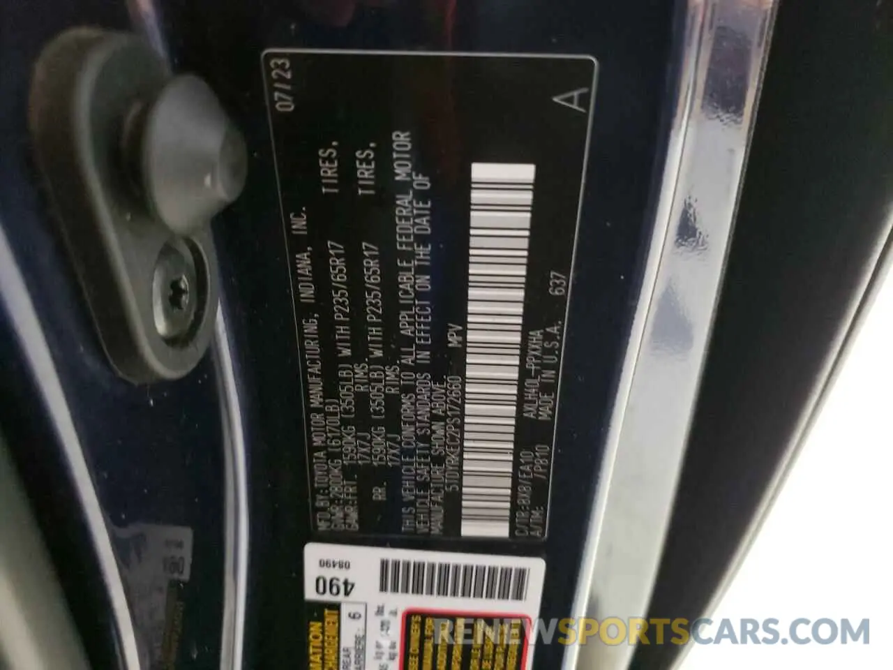13 Photograph of a damaged car 5TDYRKEC2PS172660 TOYOTA All Models 2023
