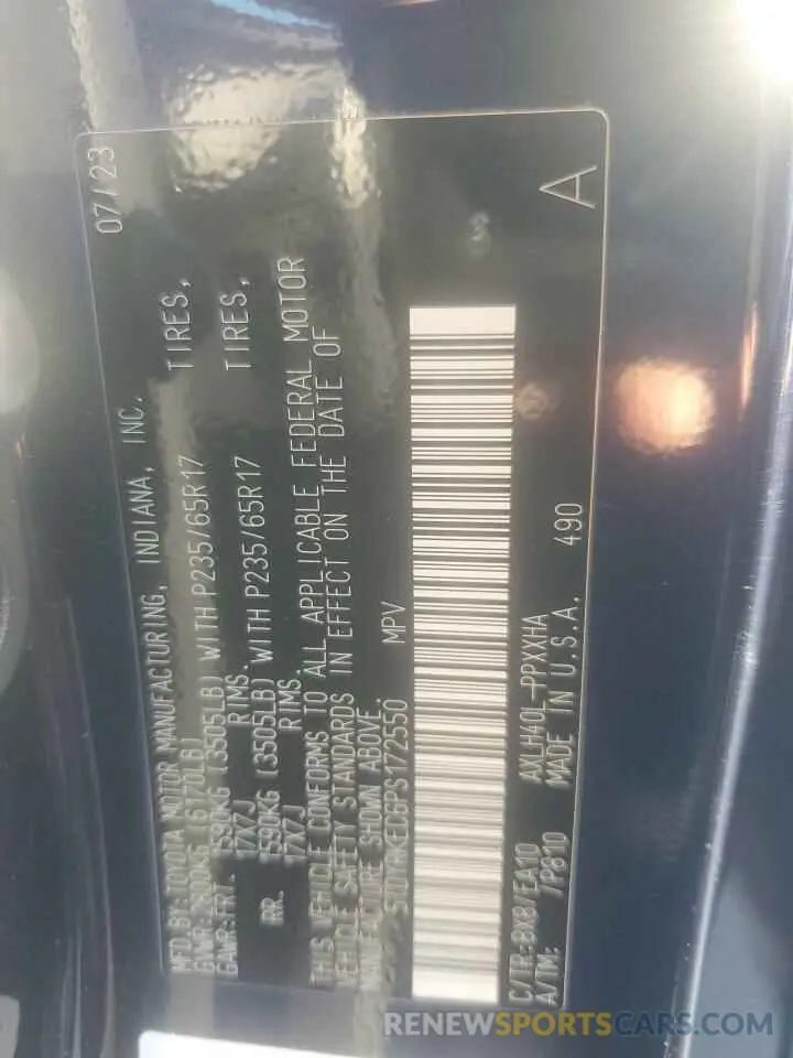 13 Photograph of a damaged car 5TDYRKEC6PS172550 TOYOTA All Models 2023
