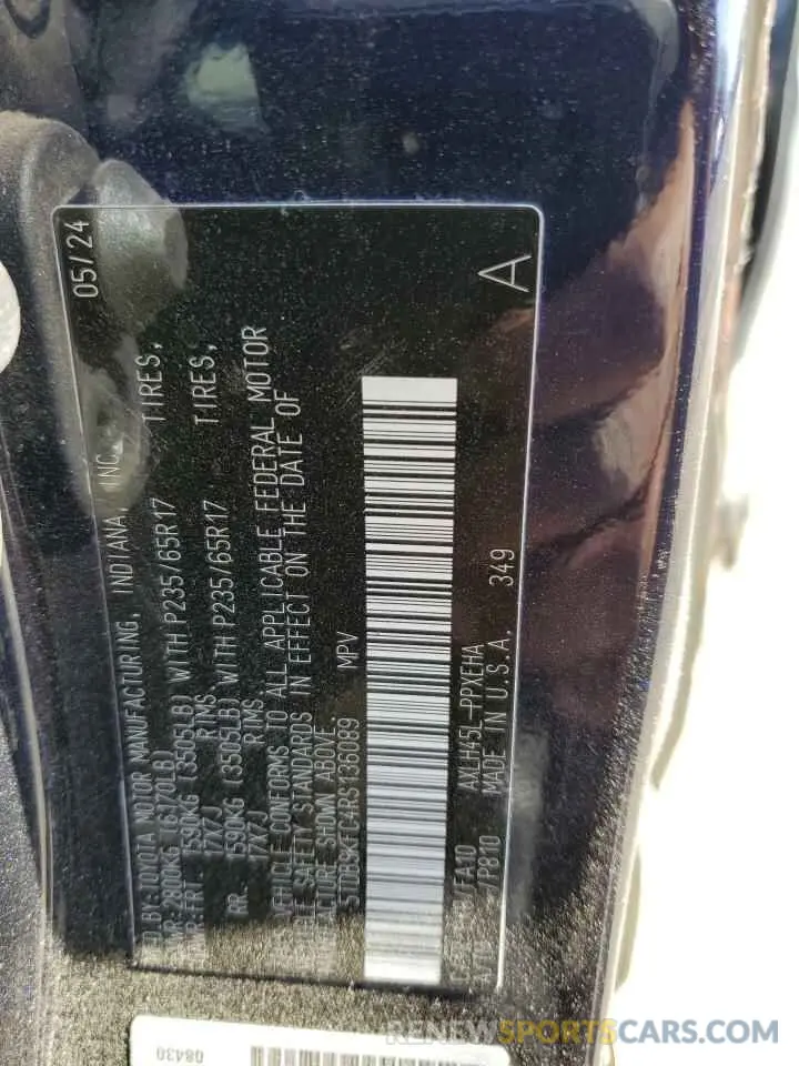 13 Photograph of a damaged car 5TDBSKFC4RS136089 TOYOTA All Models 2024