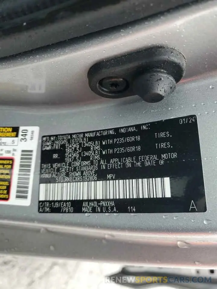 16 Photograph of a damaged car 5TDJRKECXRS192806 TOYOTA All Models 2024