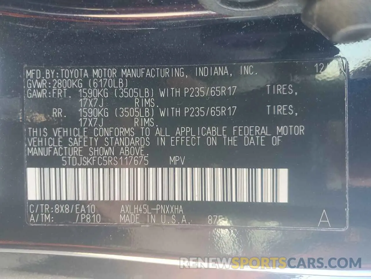 14 Photograph of a damaged car 5TDJSKFC5RS117675 TOYOTA All Models 2024