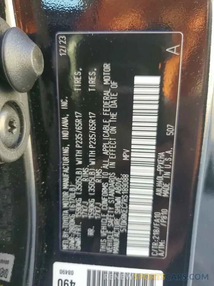 14 Photograph of a damaged car 5TDKRKEC7RS189088 TOYOTA All Models 2024