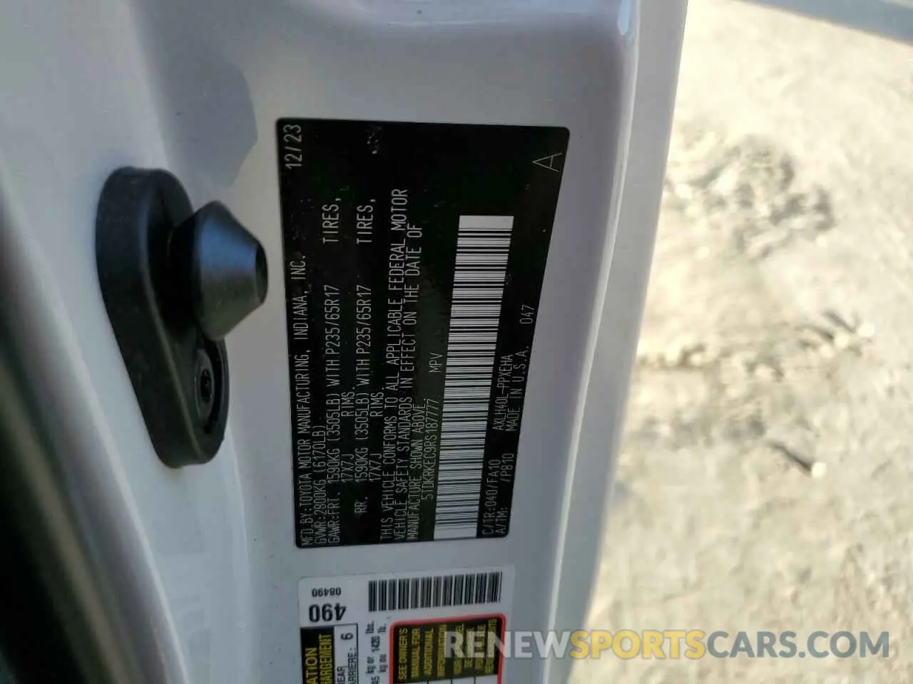 13 Photograph of a damaged car 5TDKRKEC9RS187777 TOYOTA All Models 2024