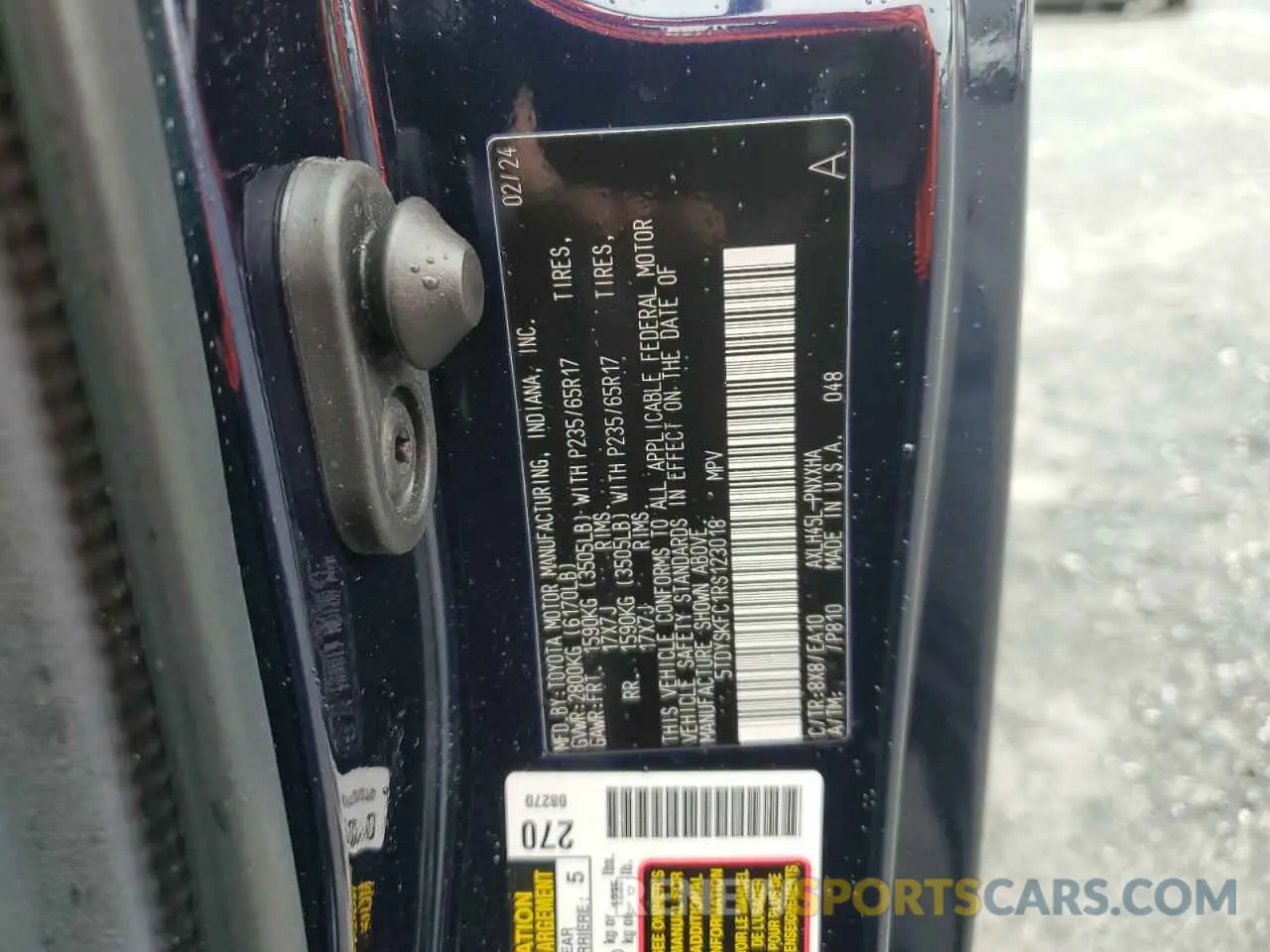 13 Photograph of a damaged car 5TDYSKFC1RS123018 TOYOTA All Models 2024