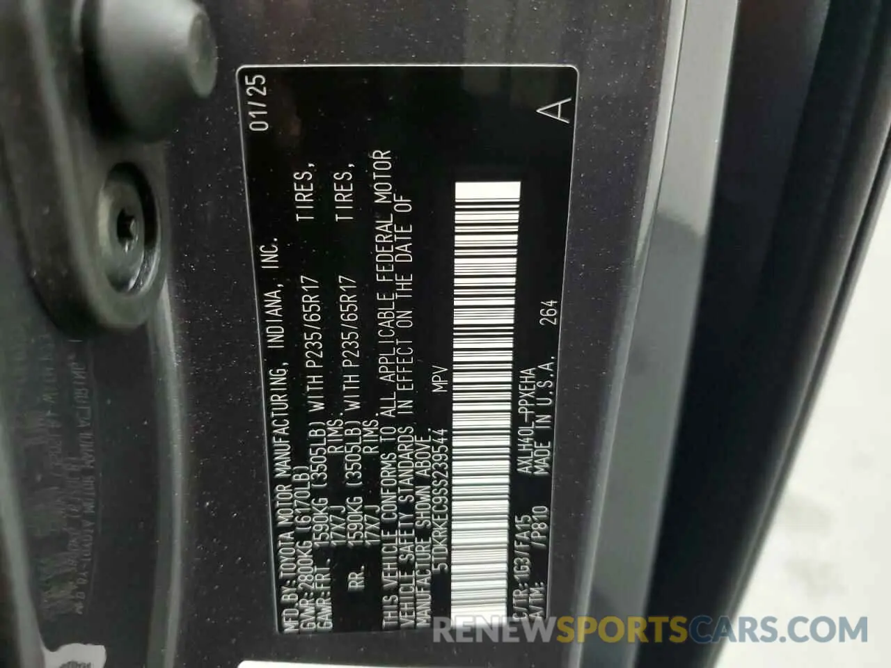 14 Photograph of a damaged car 5TDKRKEC9SS239544 TOYOTA All Models 2025