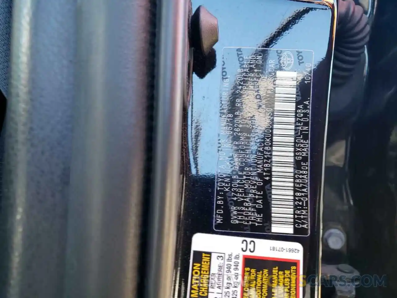 10 Photograph of a damaged car 4T1BZ1FB0KU003050 TOYOTA AVALON 2019