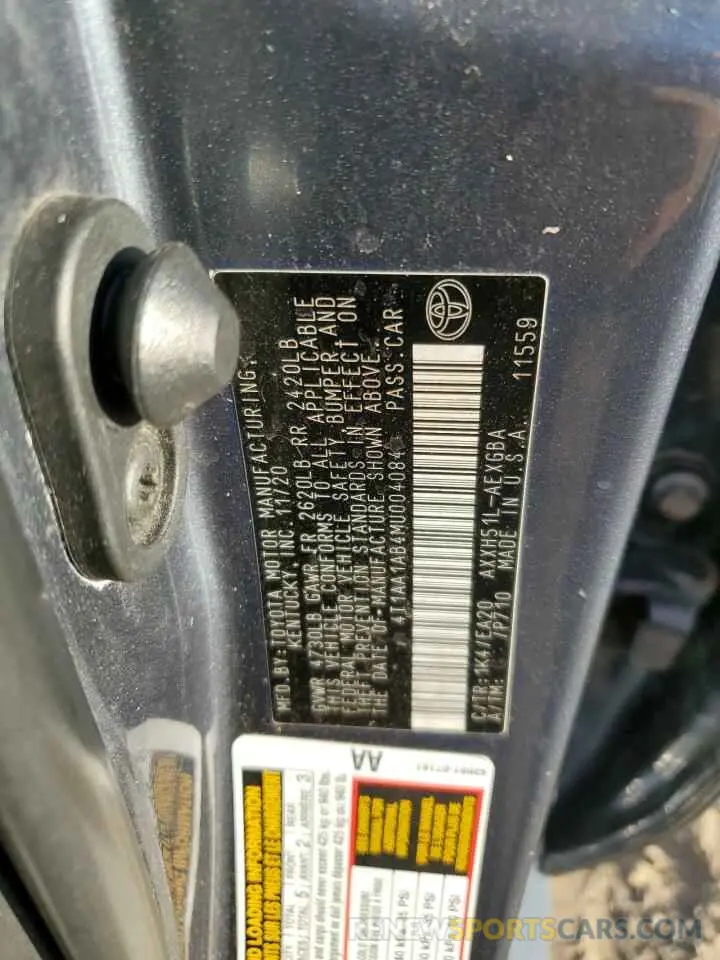 15 Photograph of a damaged car 4T1AA1AB4MU004084 TOYOTA AVALON 2021