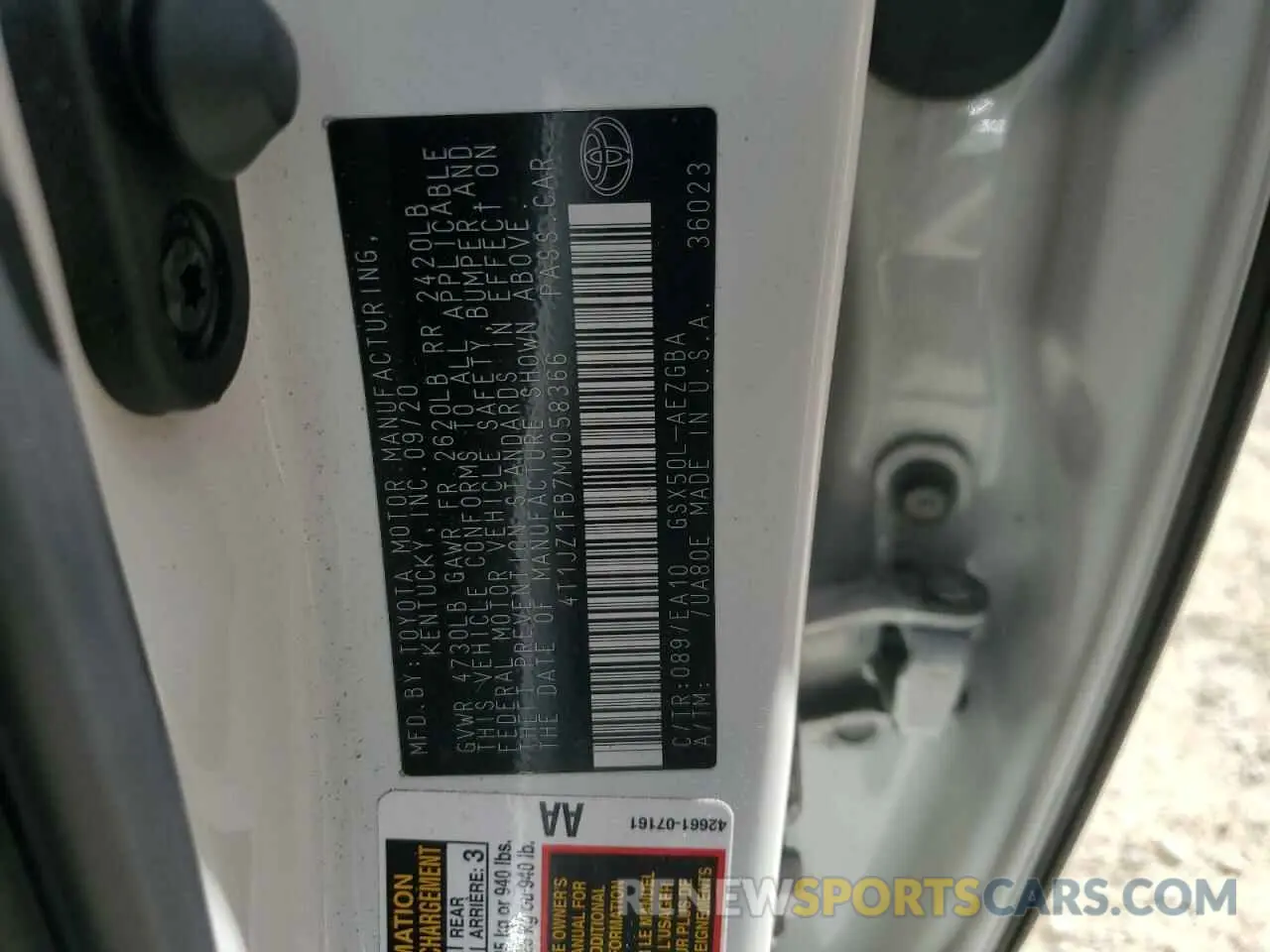 13 Photograph of a damaged car 4T1JZ1FB7MU058366 TOYOTA AVALON 2021