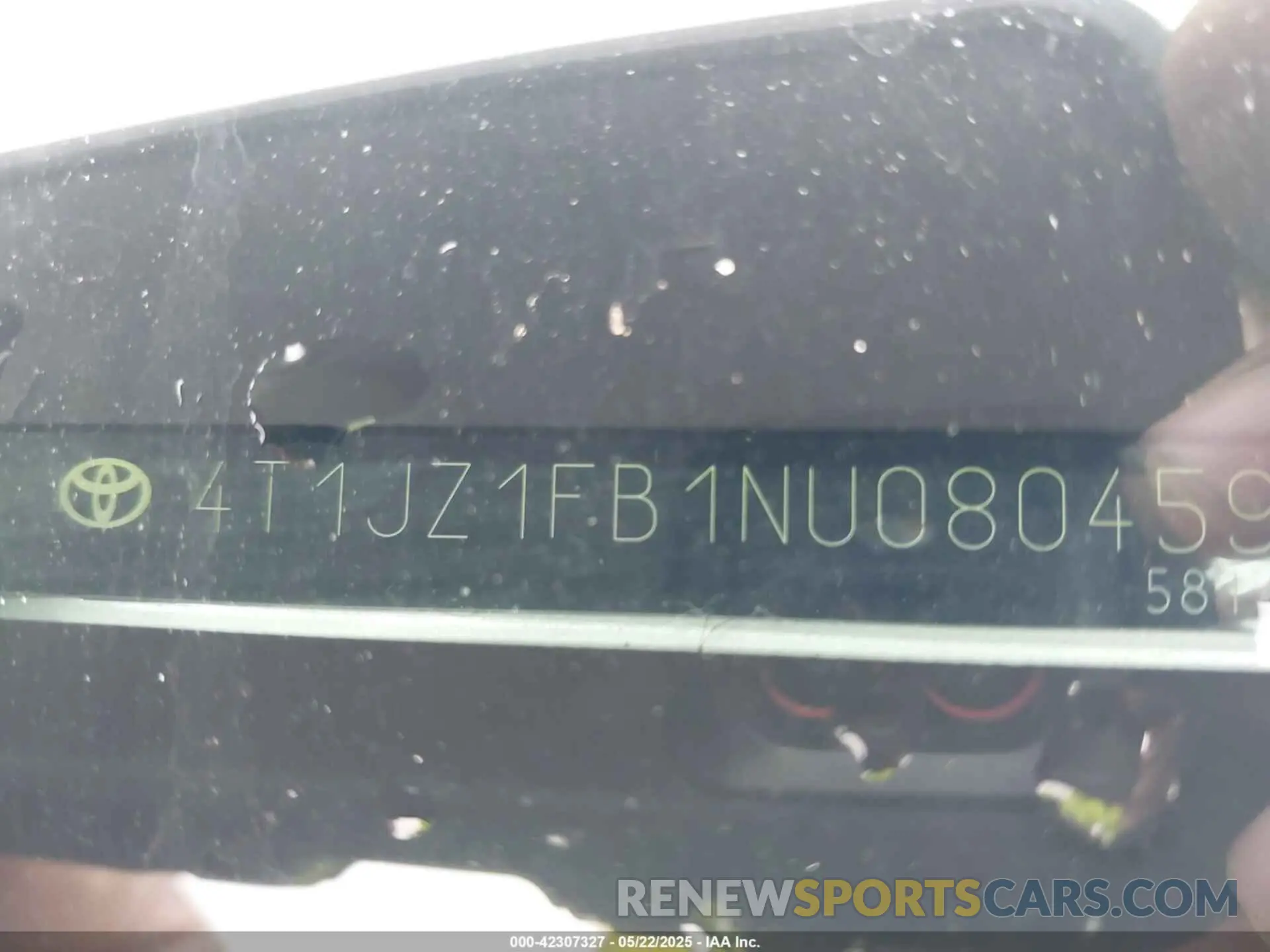 9 Photograph of a damaged car 4T1JZ1FB1NU080459 TOYOTA AVALON 2022
