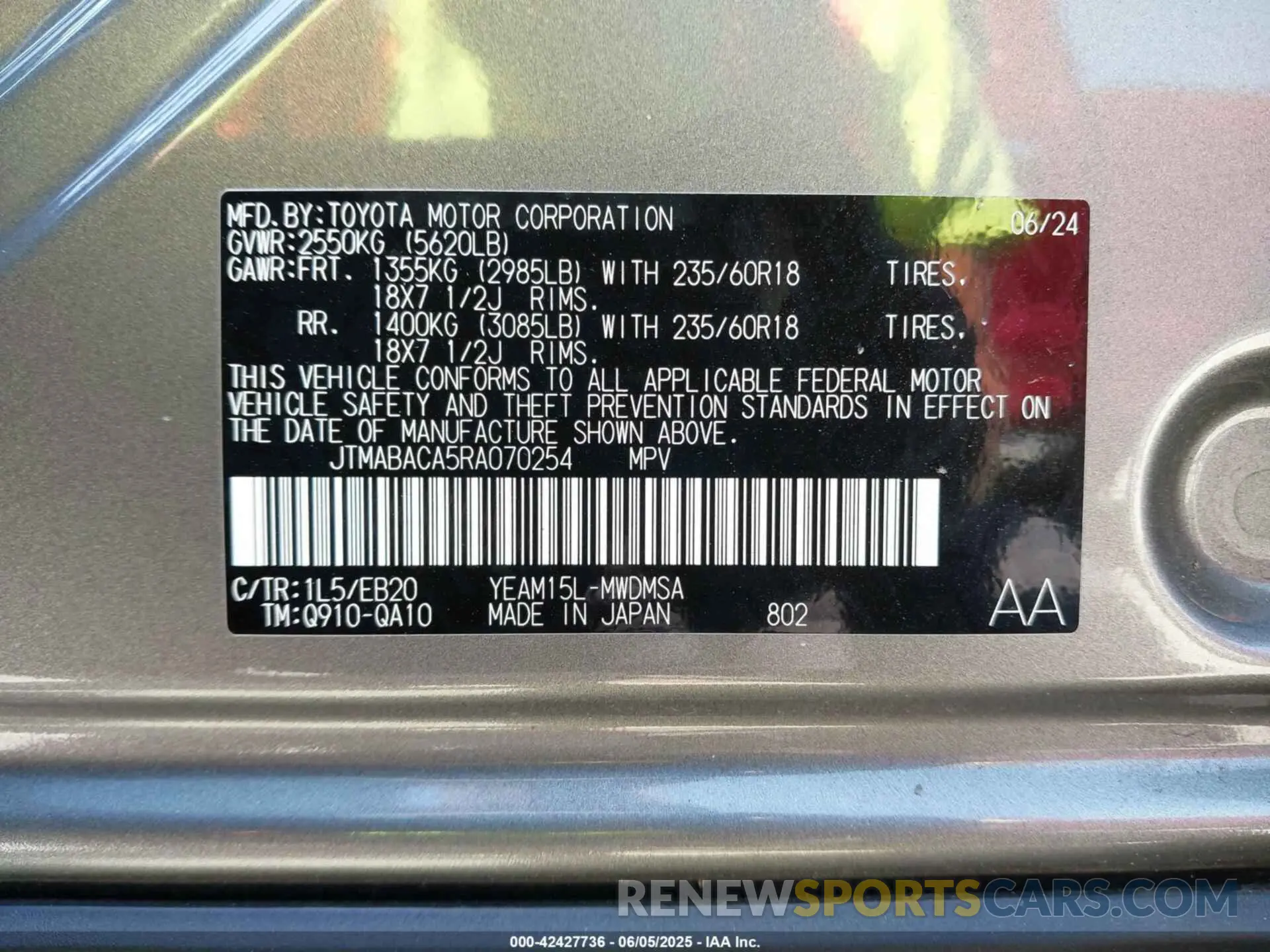 9 Photograph of a damaged car JTMABACA5RA070254 TOYOTA BZ4X 2024