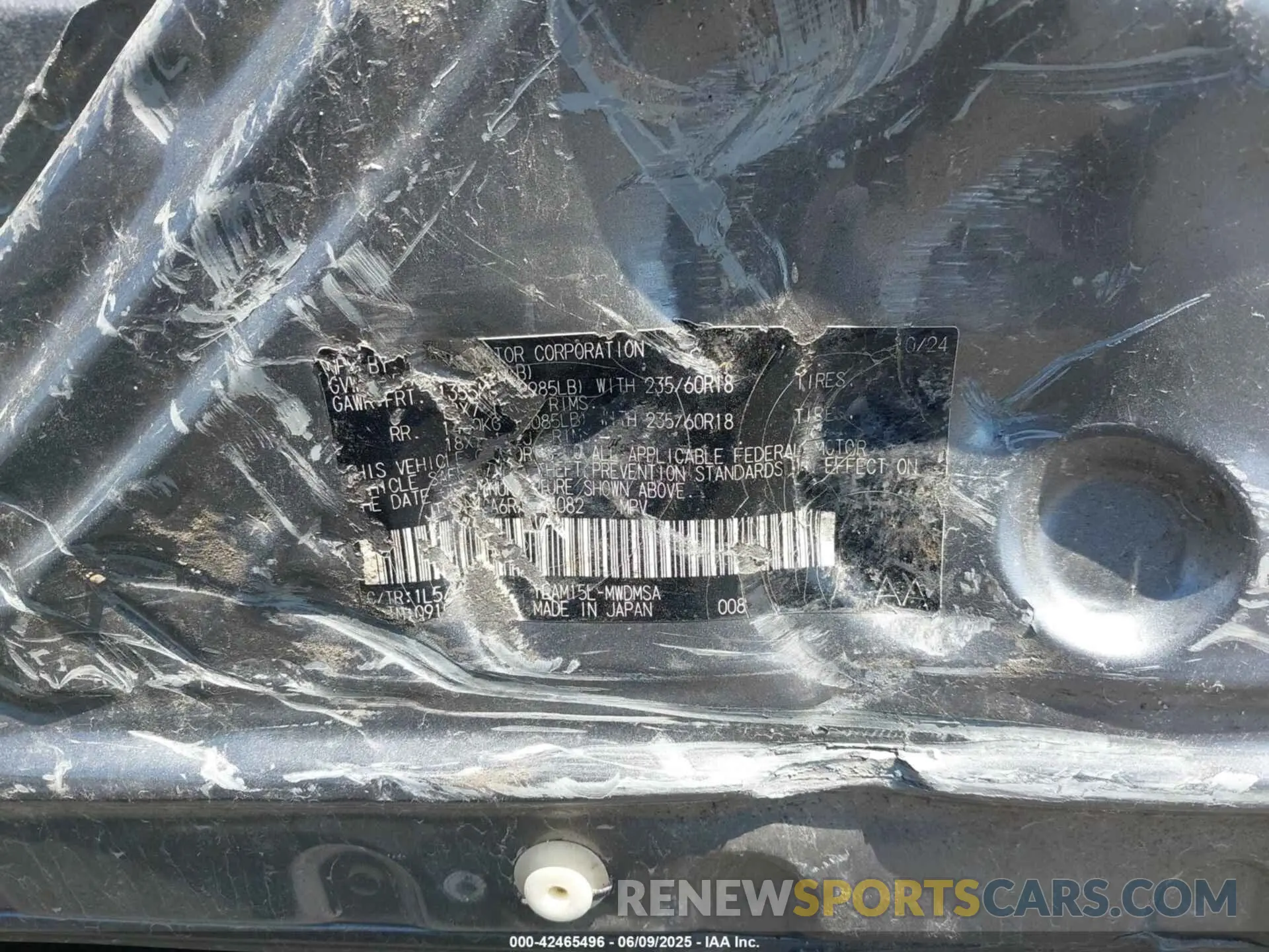 9 Photograph of a damaged car JTMABACA6RA084082 TOYOTA BZ4X 2024