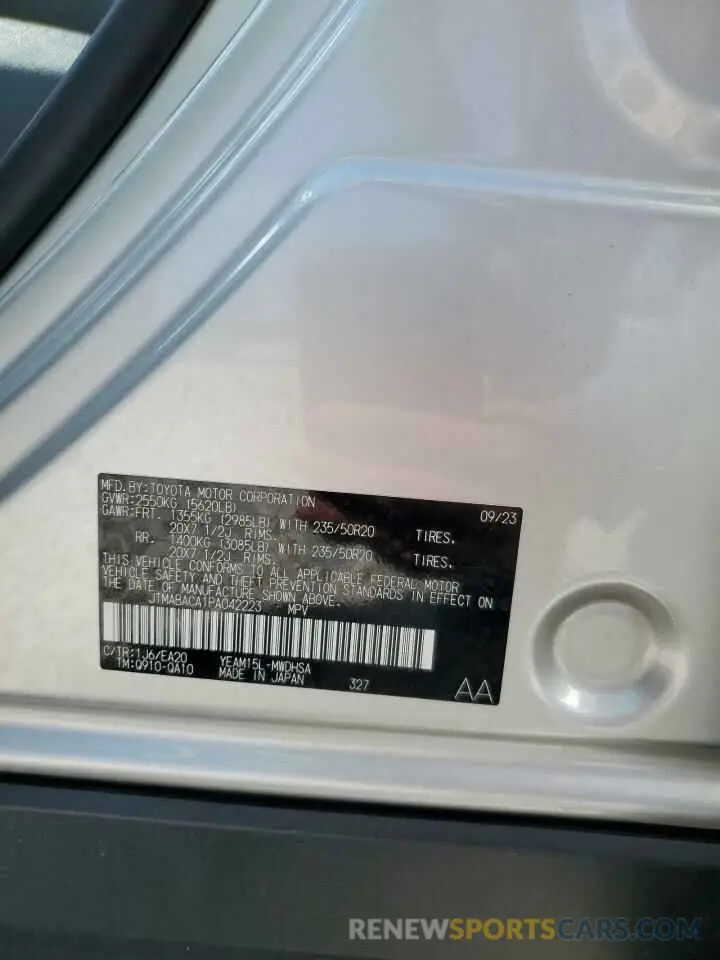14 Photograph of a damaged car JTMABACA1PA042223 TOYOTA BZ4X XLE 2023