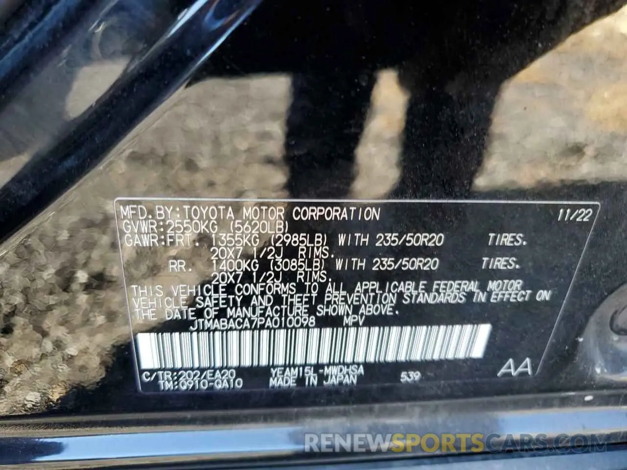 13 Photograph of a damaged car JTMABACA7PA010098 TOYOTA BZ4X XLE 2023