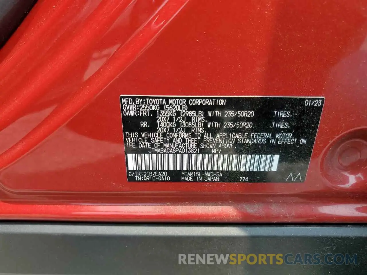 13 Photograph of a damaged car JTMABACA8PA013821 TOYOTA BZ4X XLE 2023