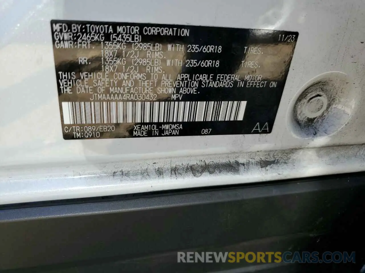 13 Photograph of a damaged car JTMAAAAA4RA030432 TOYOTA BZ4X XLE 2024