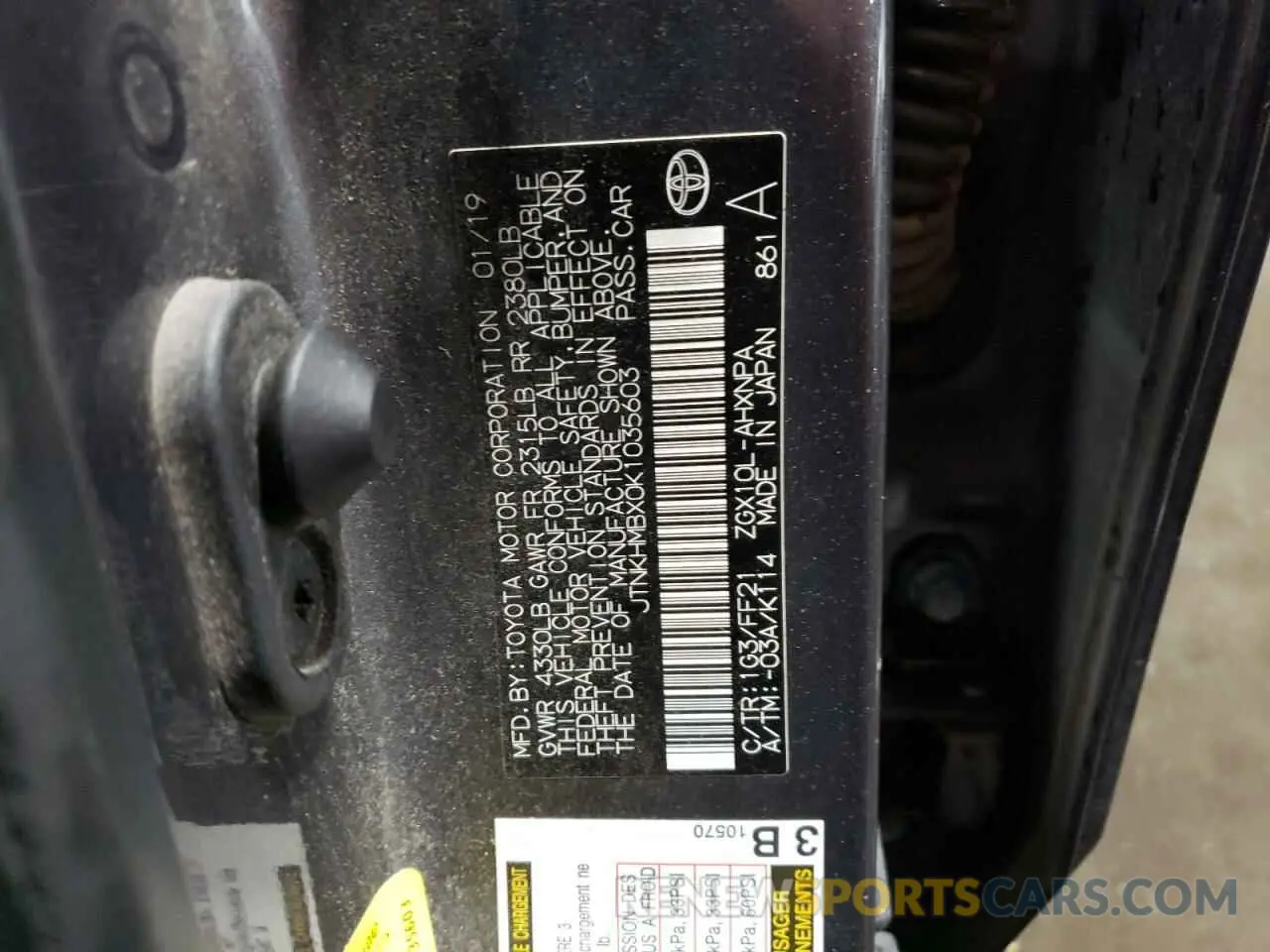 14 Photograph of a damaged car JTNKHMBX0K1035603 TOYOTA C-HR 2019