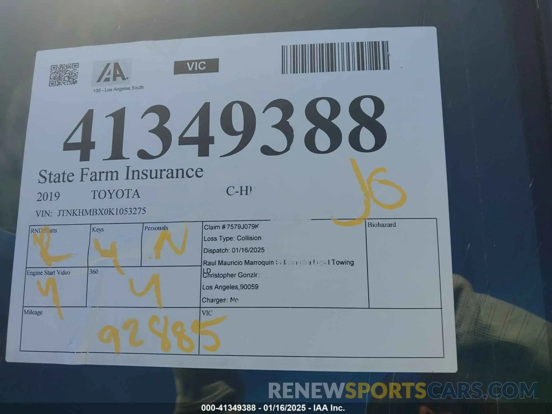 17 Photograph of a damaged car JTNKHMBX0K1053275 TOYOTA C-HR 2019