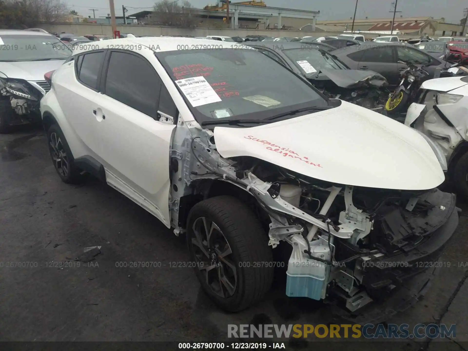 1 Photograph of a damaged car JTNKHMBX2K1013649 TOYOTA C-HR 2019