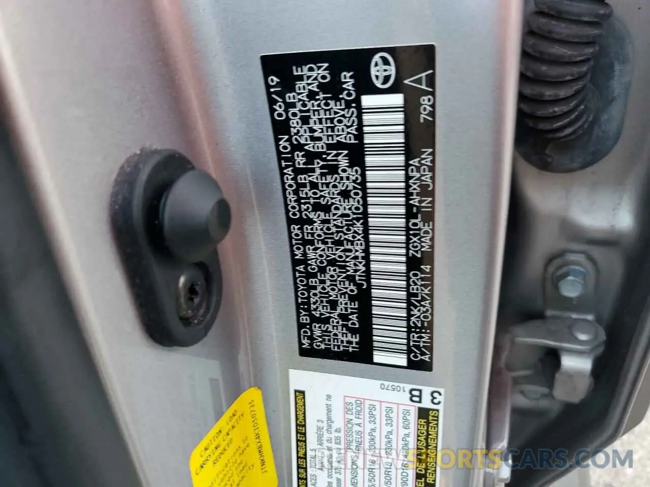 14 Photograph of a damaged car JTNKHMBX4K1050735 TOYOTA C-HR 2019