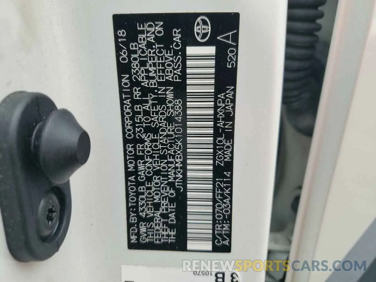 14 Photograph of a damaged car JTNKHMBX5K1014388 TOYOTA C-HR 2019