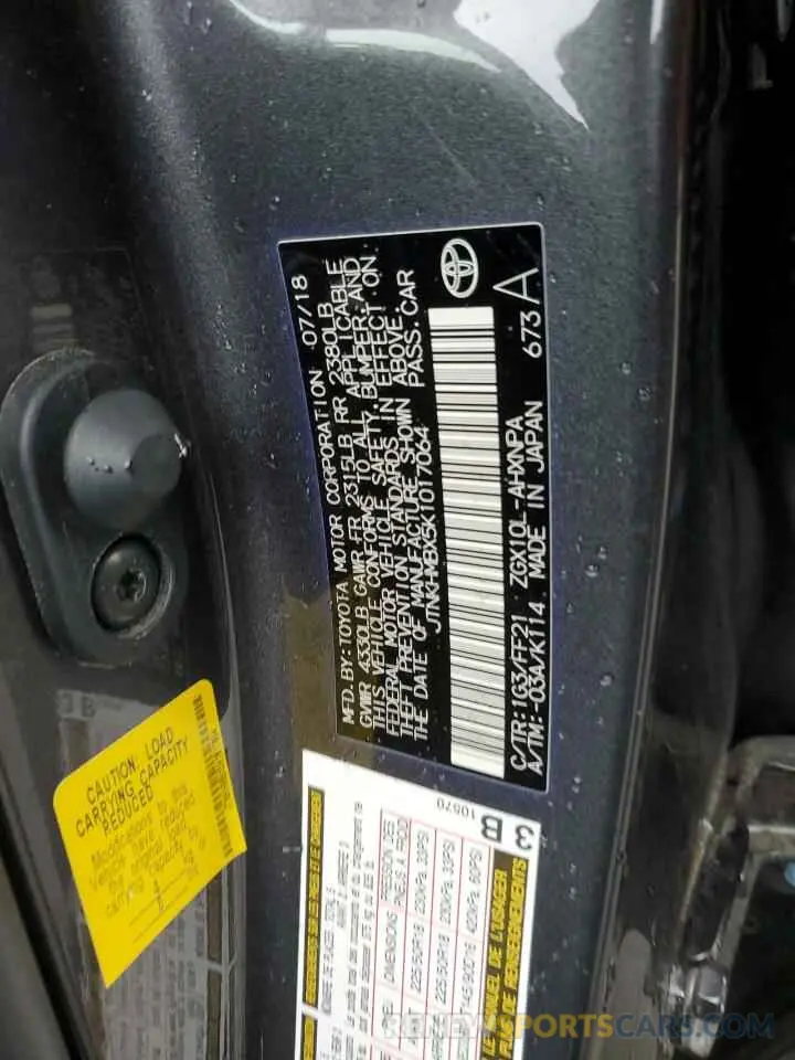 15 Photograph of a damaged car JTNKHMBX5K1017064 TOYOTA C-HR 2019