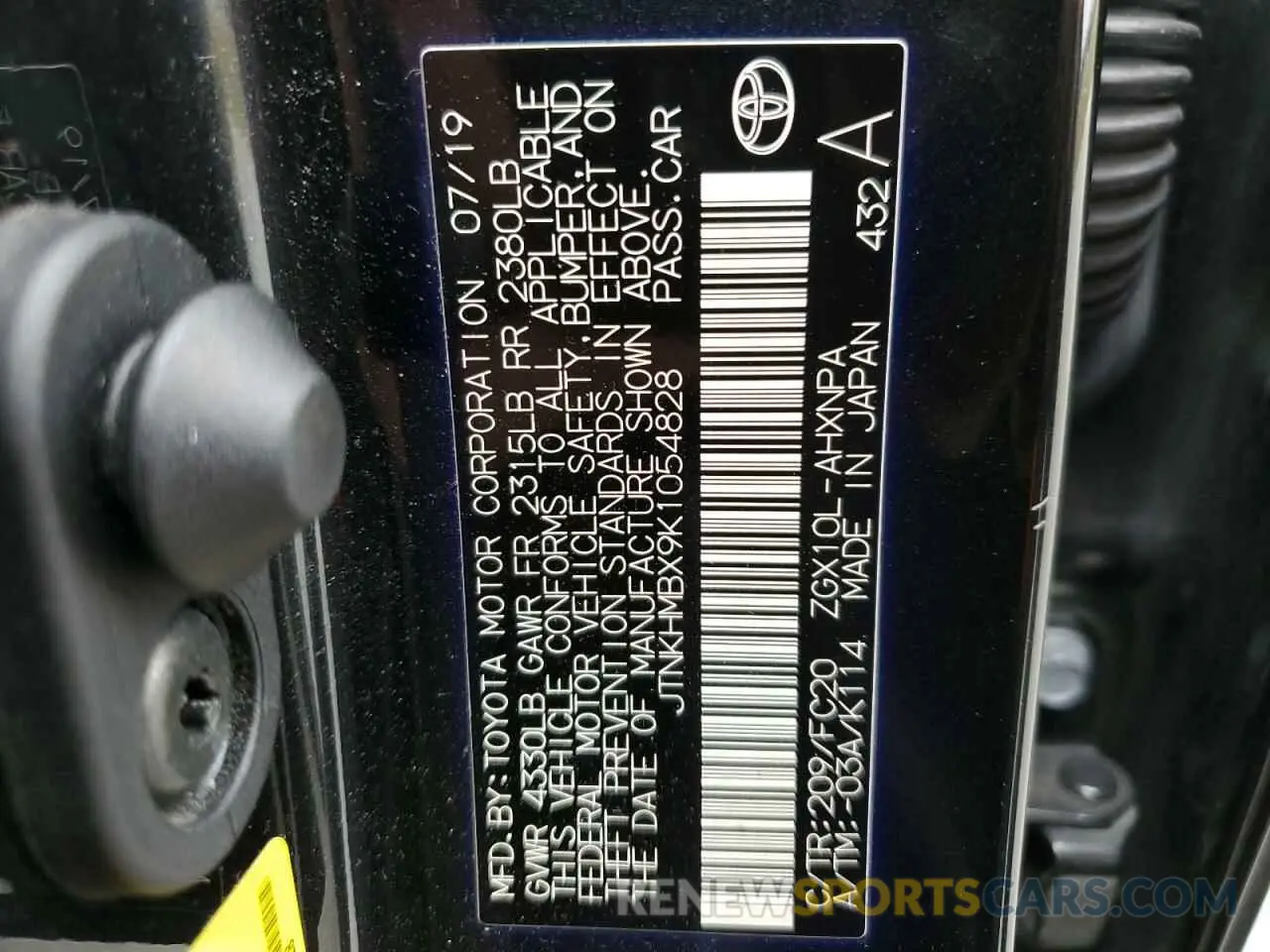 14 Photograph of a damaged car JTNKHMBX9K1054828 TOYOTA C-HR 2019