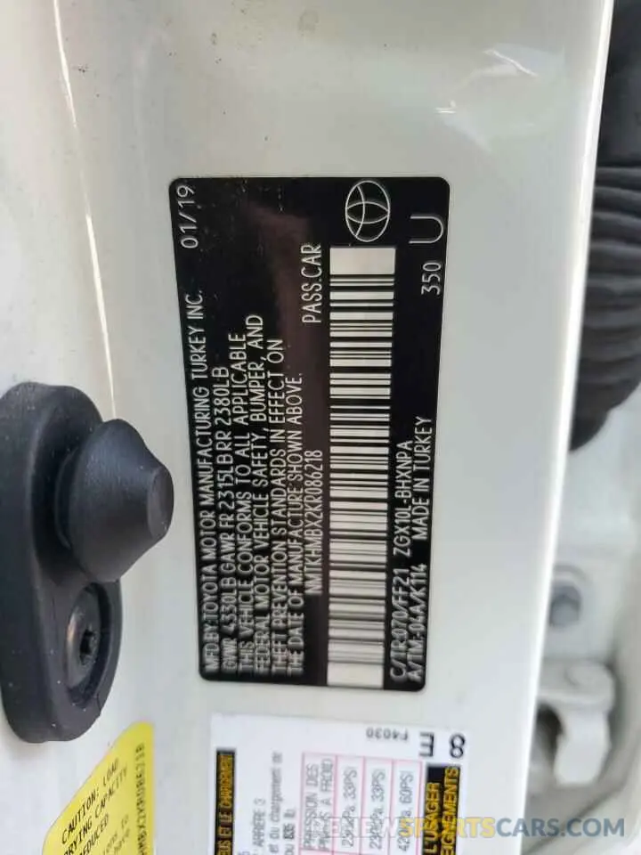 14 Photograph of a damaged car NMTKHMBX2KR086218 TOYOTA C-HR 2019