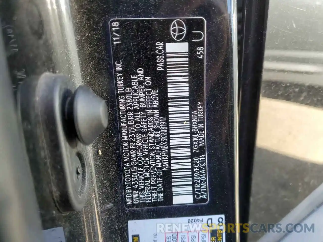 10 Photograph of a damaged car NMTKHMBX3KR081917 TOYOTA C-HR 2019