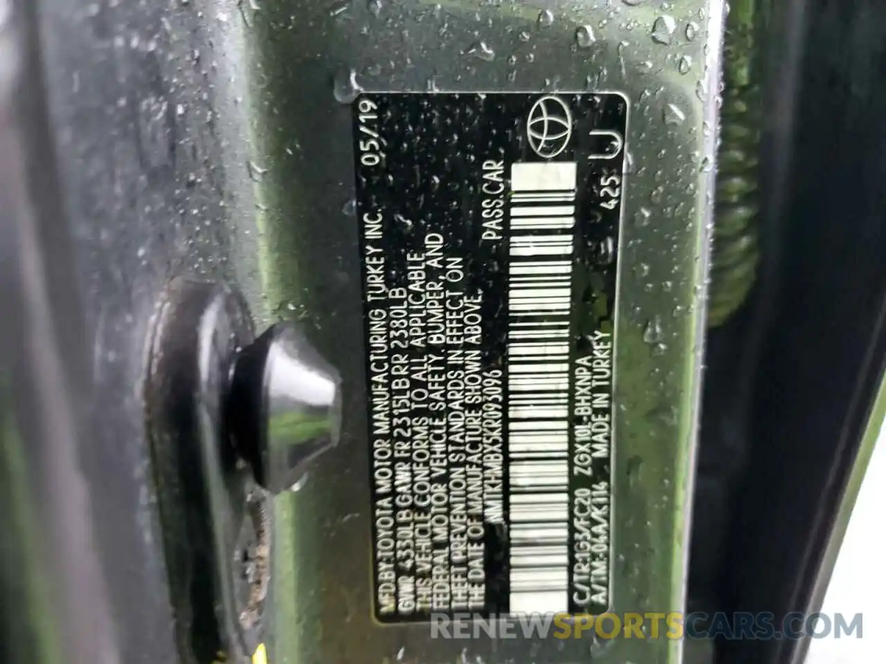 12 Photograph of a damaged car NMTKHMBX5KR093096 TOYOTA C-HR 2019