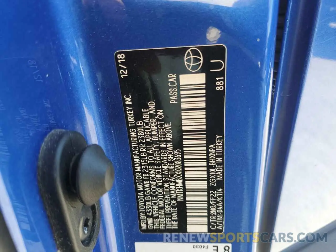13 Photograph of a damaged car NMTKHMBXXKR083695 TOYOTA C-HR 2019
