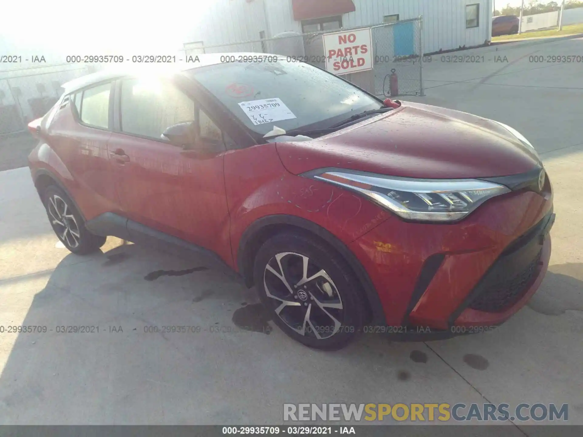 1 Photograph of a damaged car JTNKHMBX4L1078603 TOYOTA C-HR 2020