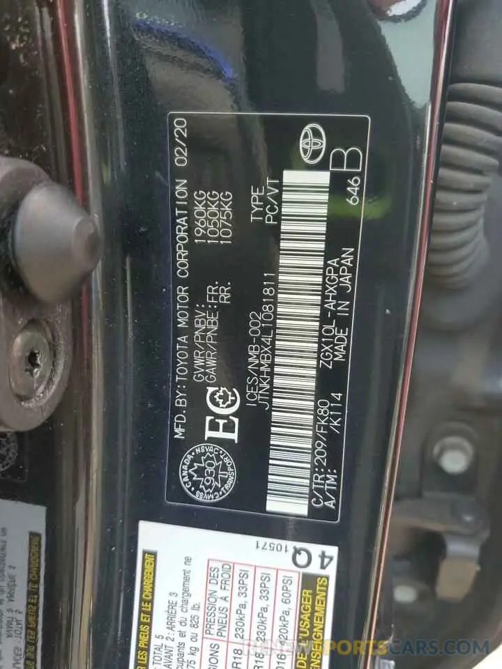 13 Photograph of a damaged car JTNKHMBX4L1081811 TOYOTA C-HR 2020