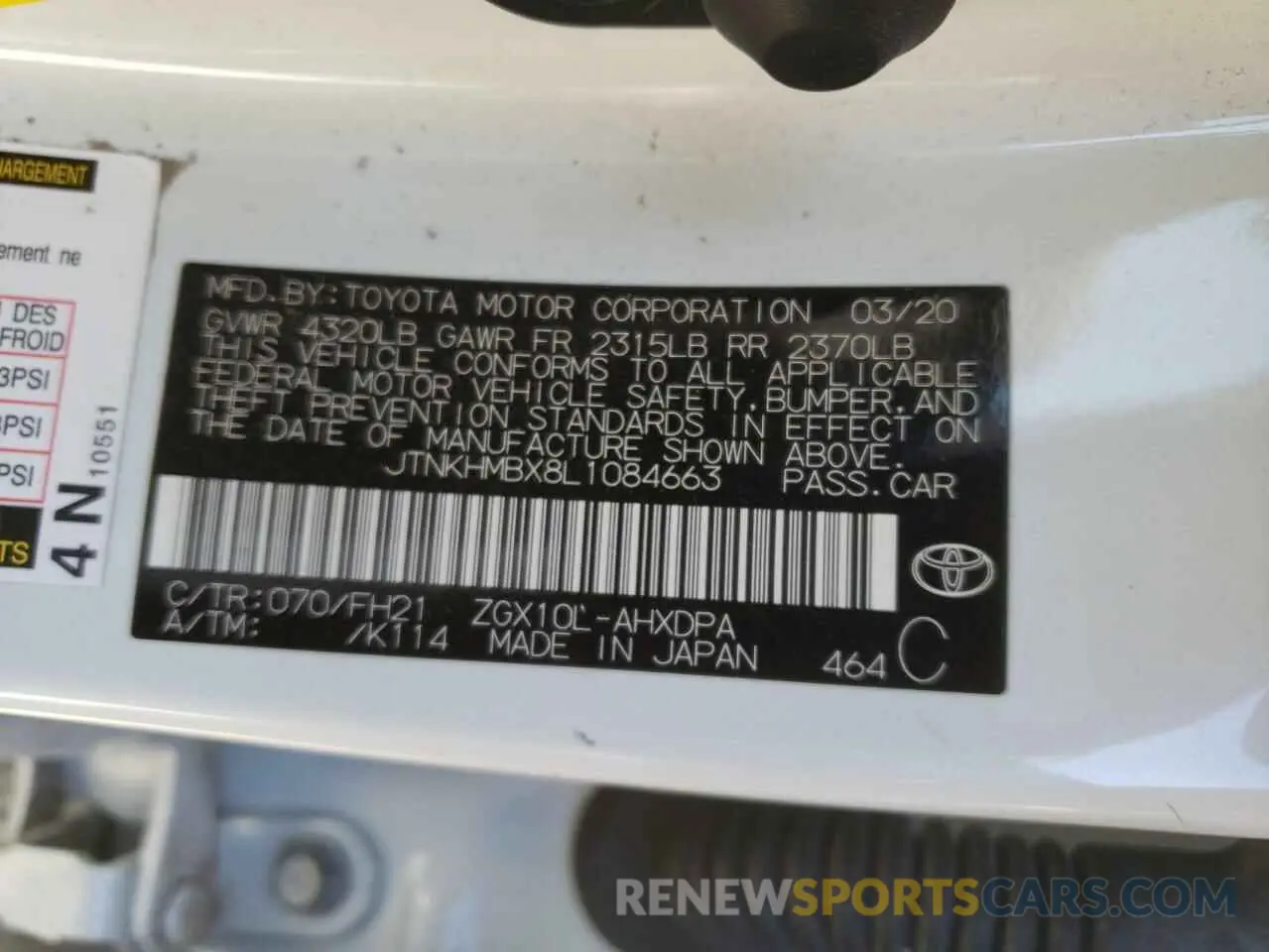 13 Photograph of a damaged car JTNKHMBX8L1084663 TOYOTA C-HR 2020