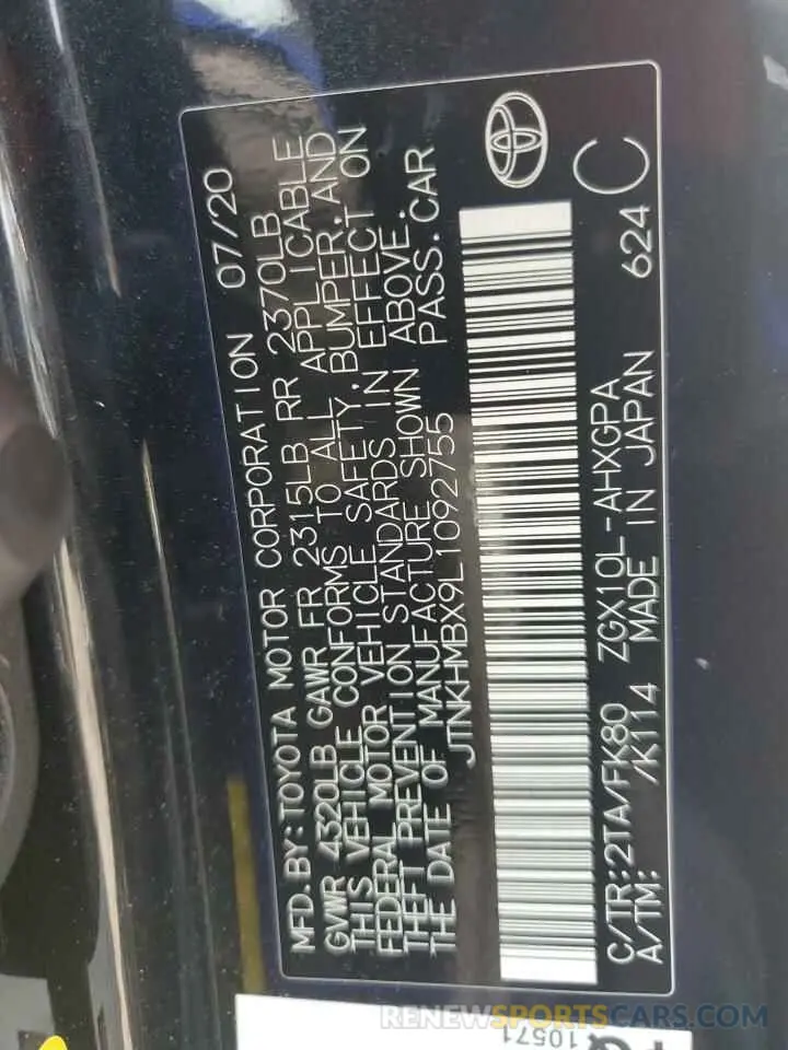13 Photograph of a damaged car JTNKHMBX9L1092755 TOYOTA C-HR 2020