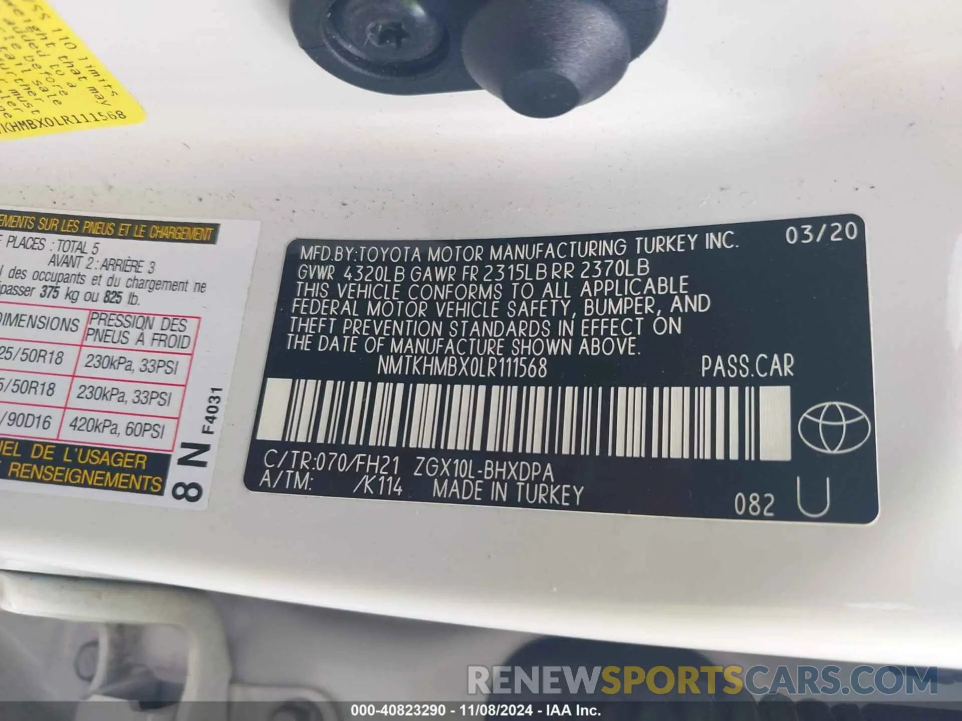 9 Photograph of a damaged car NMTKHMBX0LR111568 TOYOTA C-HR 2020