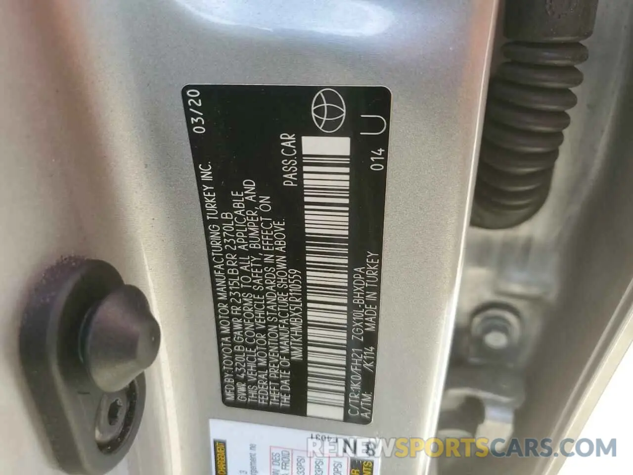 14 Photograph of a damaged car NMTKHMBX5LR110559 TOYOTA C-HR 2020