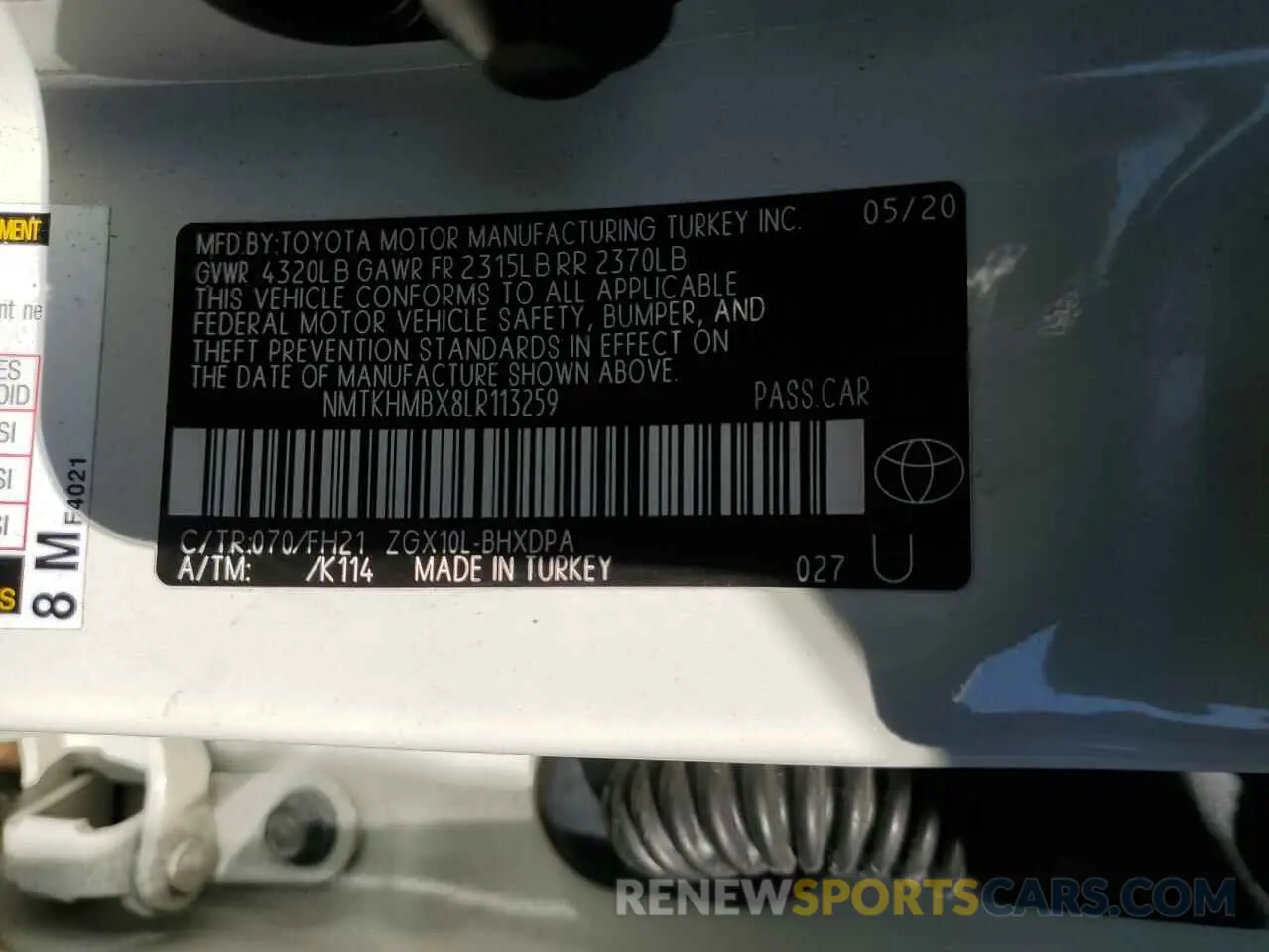 12 Photograph of a damaged car NMTKHMBX8LR113259 TOYOTA C-HR 2020