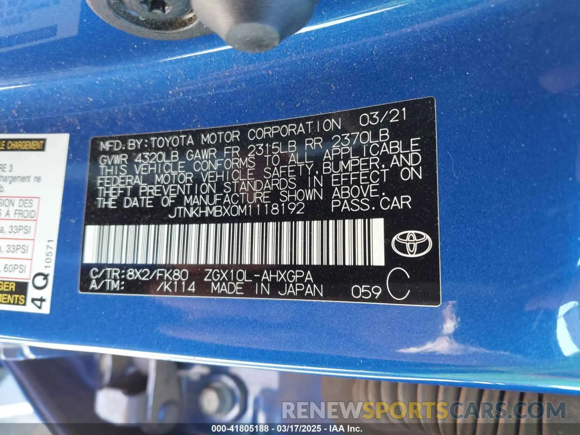 9 Photograph of a damaged car JTNKHMBX0M1118192 TOYOTA C-HR 2021