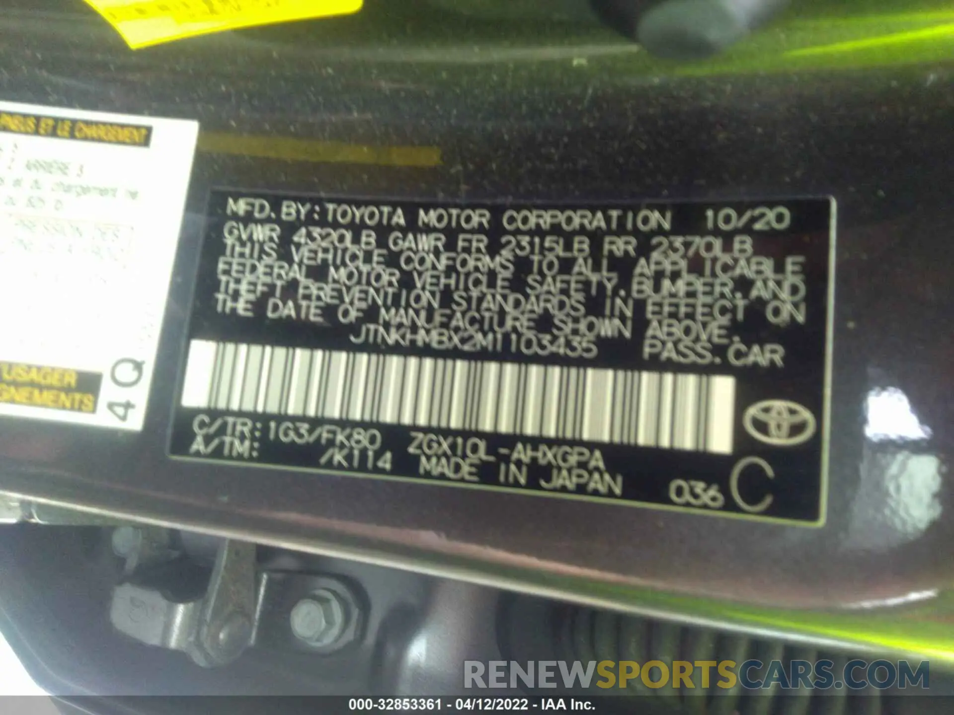 9 Photograph of a damaged car JTNKHMBX2M1103435 TOYOTA C-HR 2021