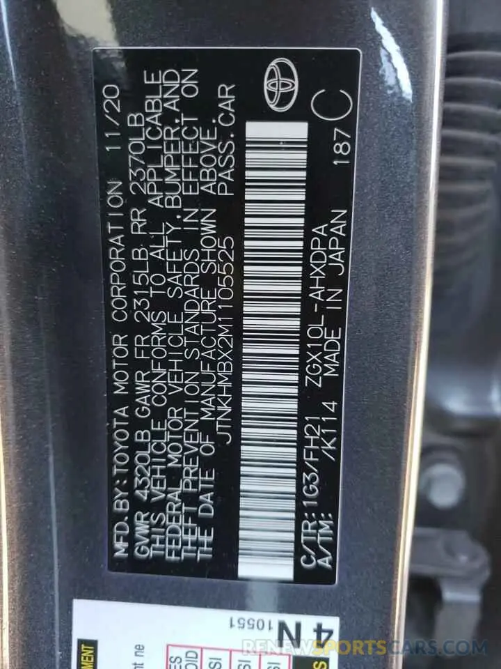 13 Photograph of a damaged car JTNKHMBX2M1105525 TOYOTA C-HR 2021